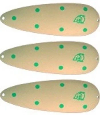 Fishing rod folding strap-Three Eppinger Seadevle Glow Green Dots Fishing Spoon Lures 3 oz 5 3/4" 60-272