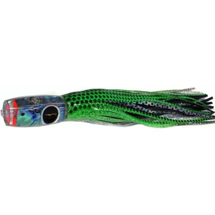 Fishing bait slicing holder-Black Bart Mini 1656 Flat Nose Medium Tackle Lure - Green Dot/Black Dot