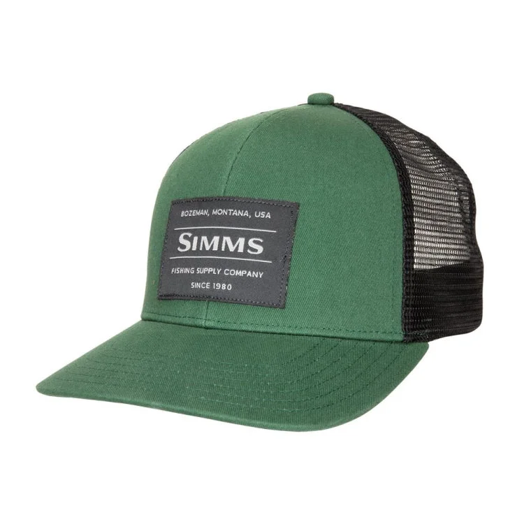 Fishing bait drying rack-Simms Original Patch Trucker Cap - Moss