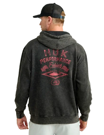 Fishing line spool organizer-Huk Cotton Fleece Graphic Hoodie