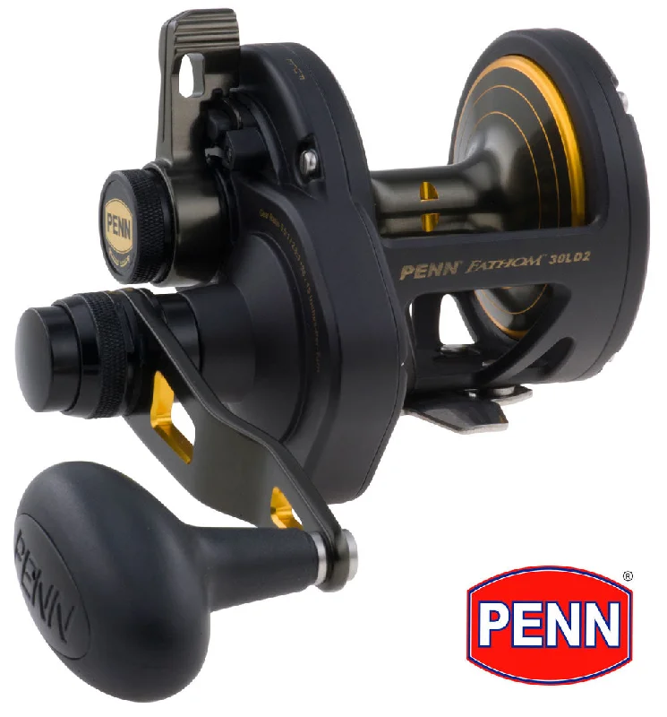 Fishing reel spooler rack-Penn Fathom 40N Lever Drag 2 Speed Multiplier Fishing Reel - FTH40NLD2 - 1292934