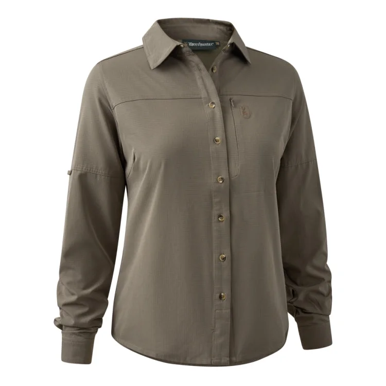 Fishing hook angle rack-Deerhunter Ladies Canopy Shirt - Stone Grey