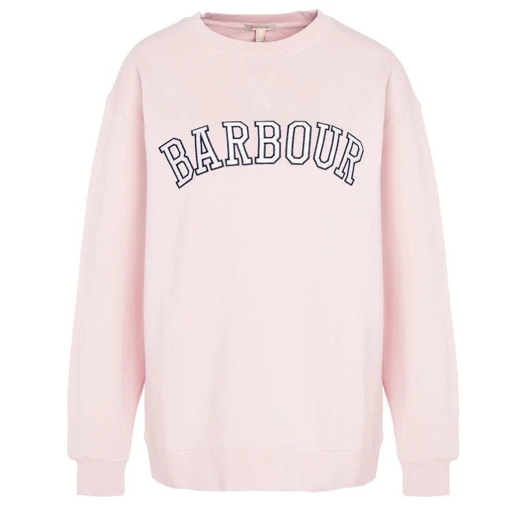 Fishing reel spool stand-Barbour Ladies Northumberland Sweatshirt - Shell Pink