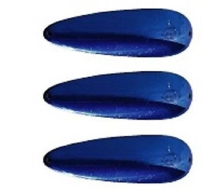 Fishing line loop rack-Three Eppinger Seadevle Blue/Blue Back Fishing Spoon Lures 3 oz  5 3/4" 60-52