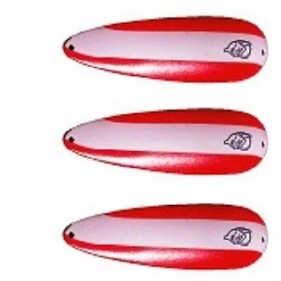 Fishing hook tension stand-Three Eppinger Seadevle Red/White Stripe Fishing Spoon Lures 3 oz 5 3/4" 60-308