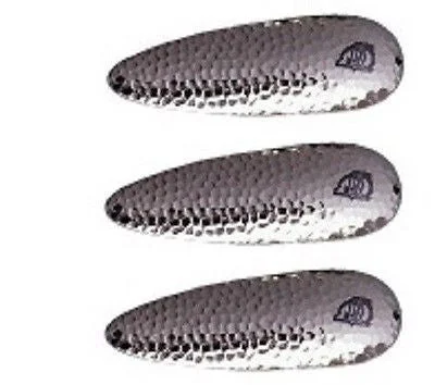 Fishing rod angle rack-Three Eppinger Seadevle Hammered Nickel Fishing Spoon Lures 3 oz  5 3/4" 60-62