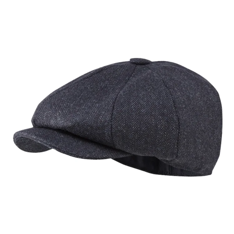 Fishing hook alignment clamp-Schoffel Ladies Newsboy Cap - Navy Herringbone