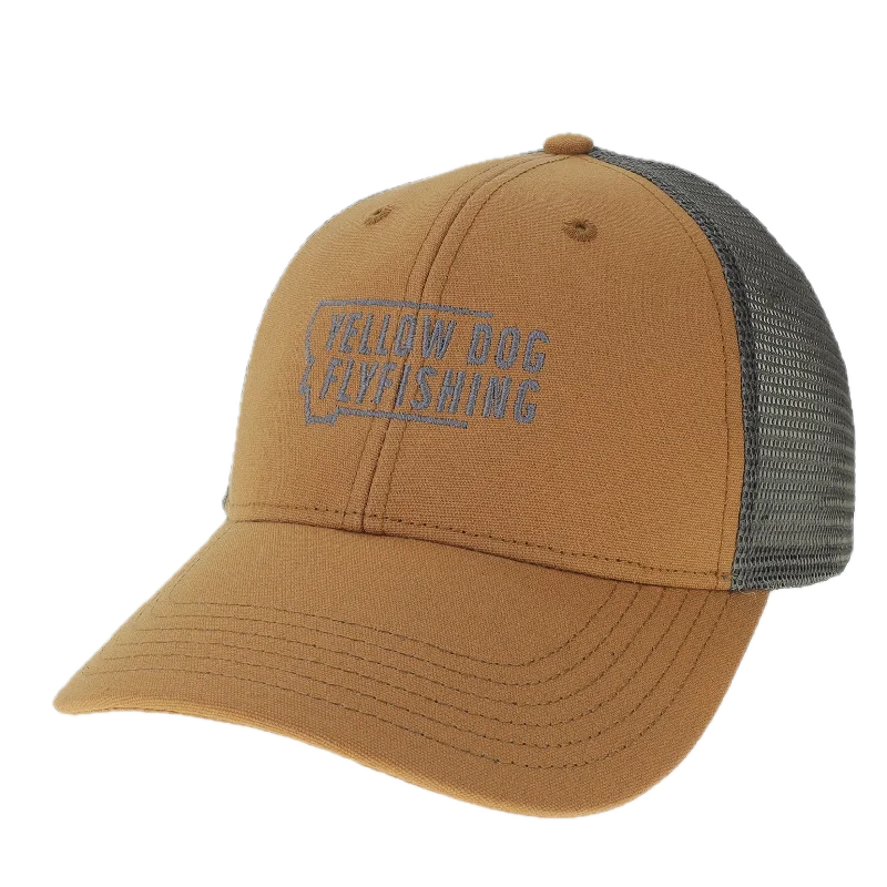 Fishing tackle foldable clamp-Yellow Dog Trucker Hat - Caramel/Dark Grey