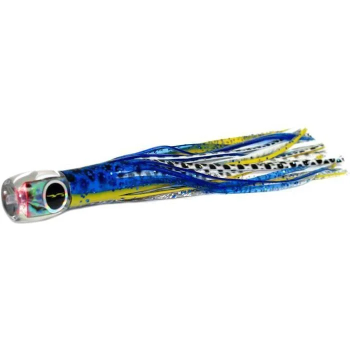 Fishing line splicing stand-Black Bart Beast Micro Bait Lure - Blue Yellow/White Dot