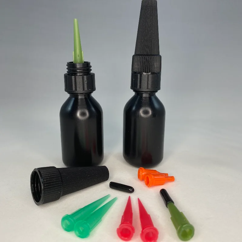 Fishing line loop stand-UV Craft Applicator Bottles 2 pack with Luer Lock Tips and Integrated Caps