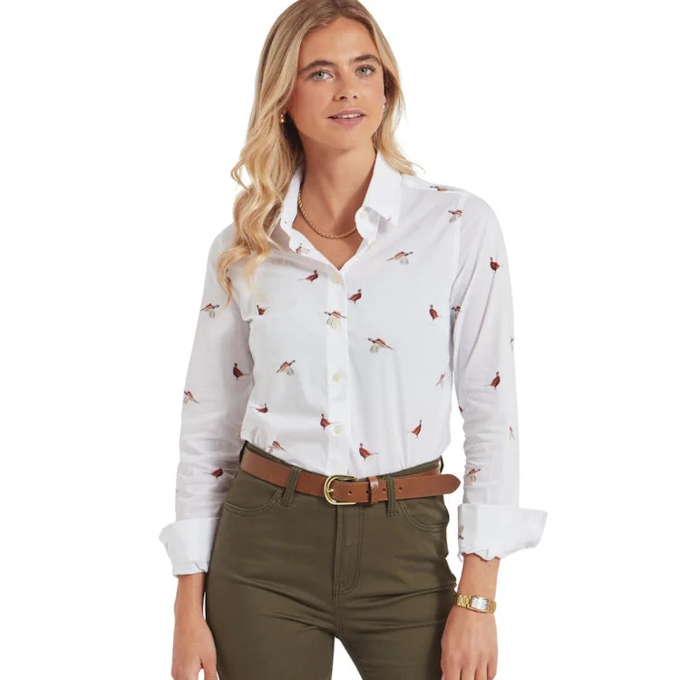 Fishing bait shaping rack-Schoffel Ladies Norfolk Shirt - Pheasant Print