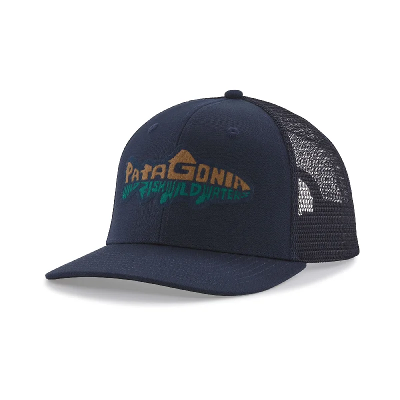 Fishing tackle modular rack-Patagonia Take a Stand Trucker Hat New Navy: Wild Waterline