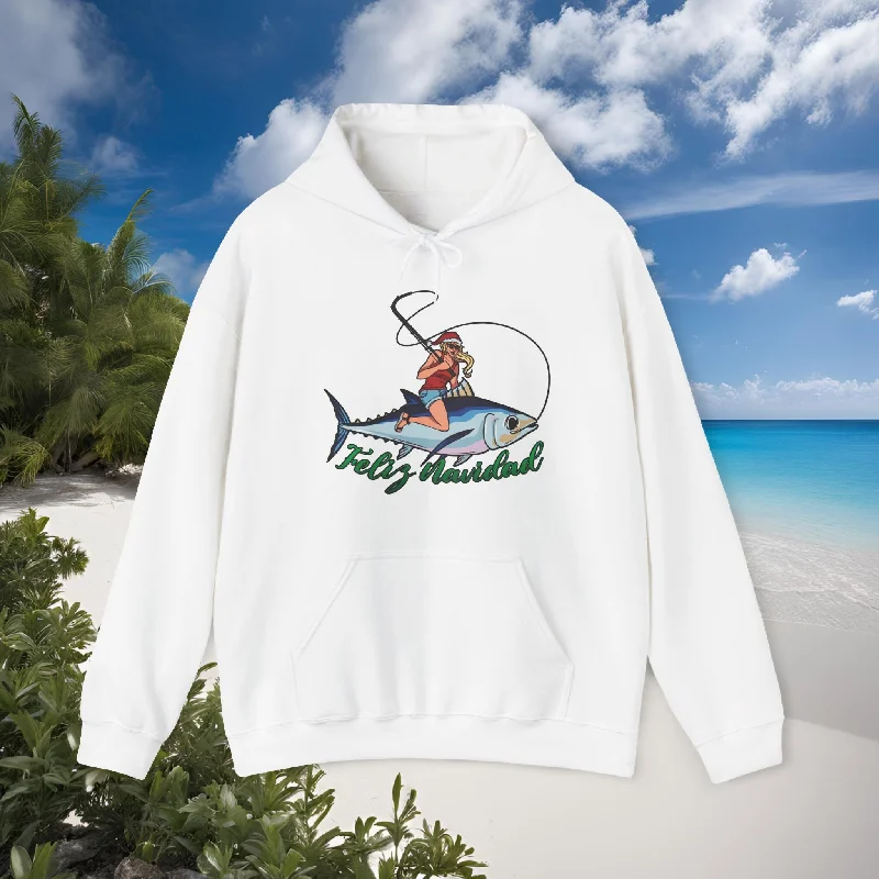 Fishing rod securing holder-Feliz Navidad Hoodie