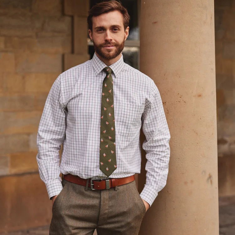 Fishing line knot clamp-Schoffel Burnham Tattersall Shirt - Woodland Tattersall