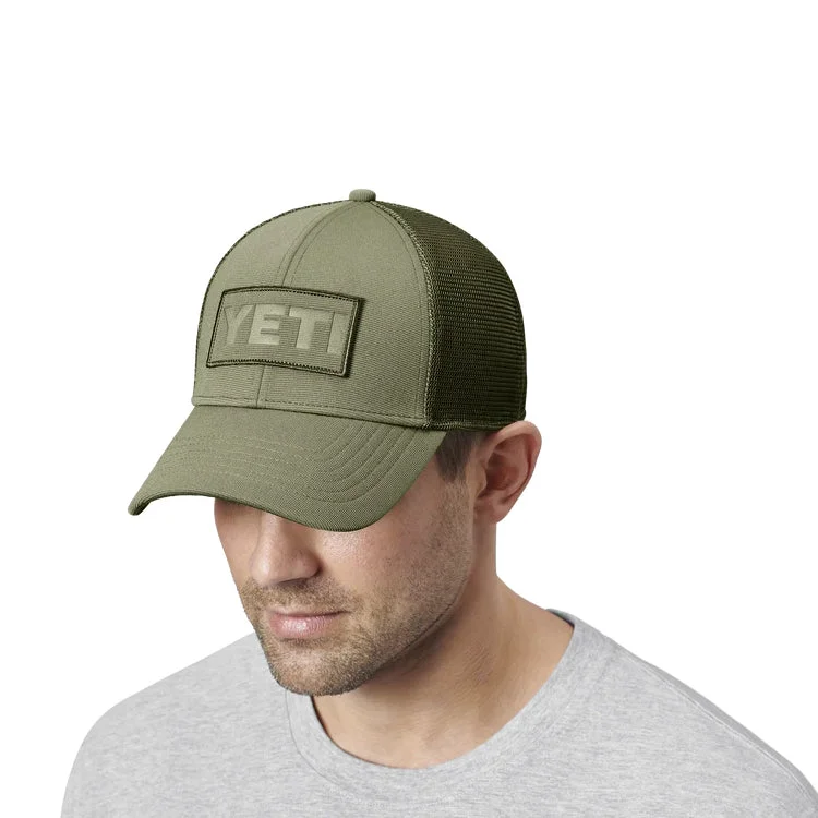 Fishing bait pressing rack-Yeti Patch on Patch Trucker Hat - Olive