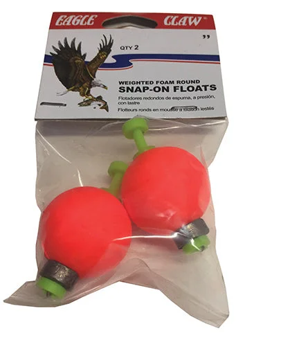 Fishing reel tension rack-EAGLE CLAW Foam Round Floats Weighted-2"