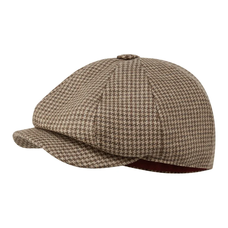 Fishing rod securing holder-Schoffel Newsboy Cap - Houndstooth Tweed