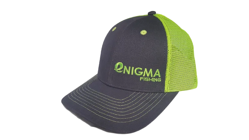 Fishing pliers with hook rack-Snapback Enigma Grey and Green Hat