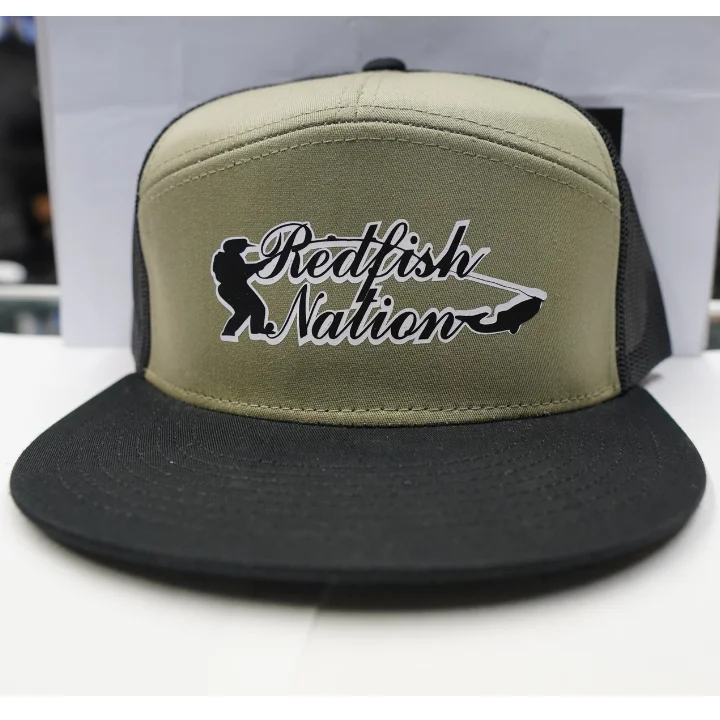 Fishing tackle modular rack-RedFish Nation 7 Panel Hat